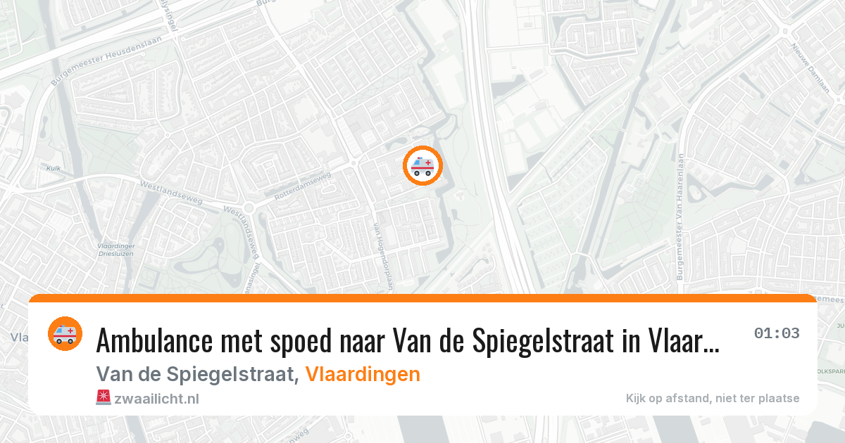 Ambulance met spoed naar Van de Spiegelstraat in Vlaardingen — 17 jun 2026