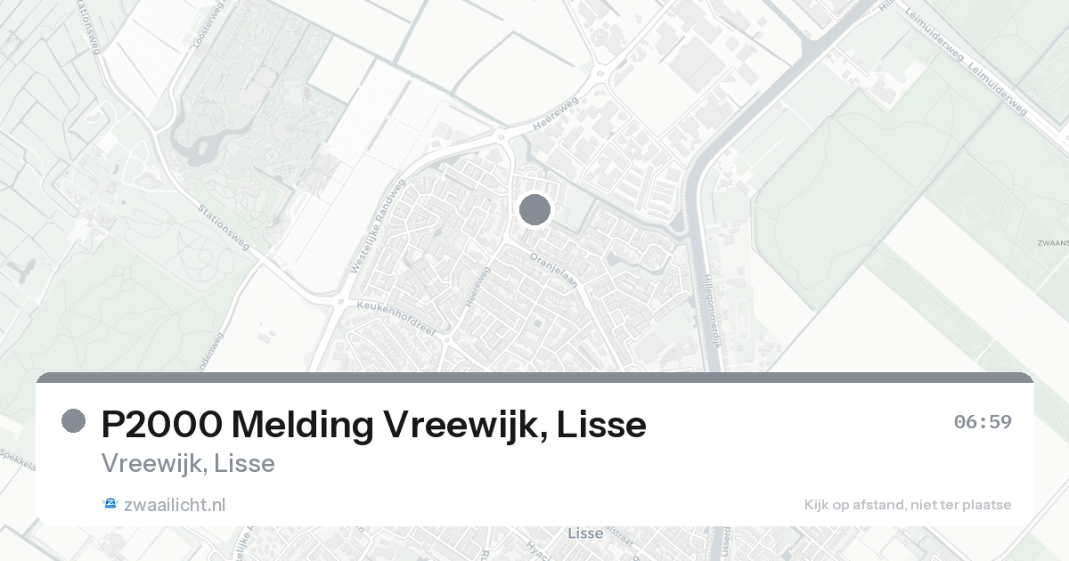 P2000 Melding Vreewijk, Lisse — 8 feb 2026