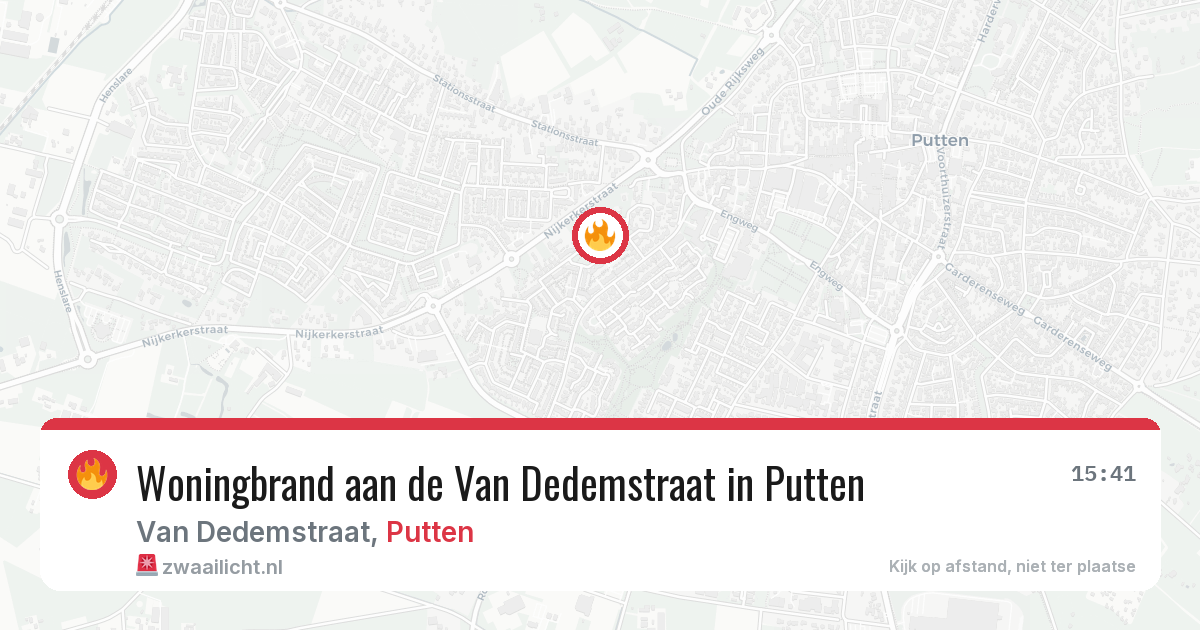 Woningbrand aan de Van Dedemstraat in Putten — 23 mei 2026