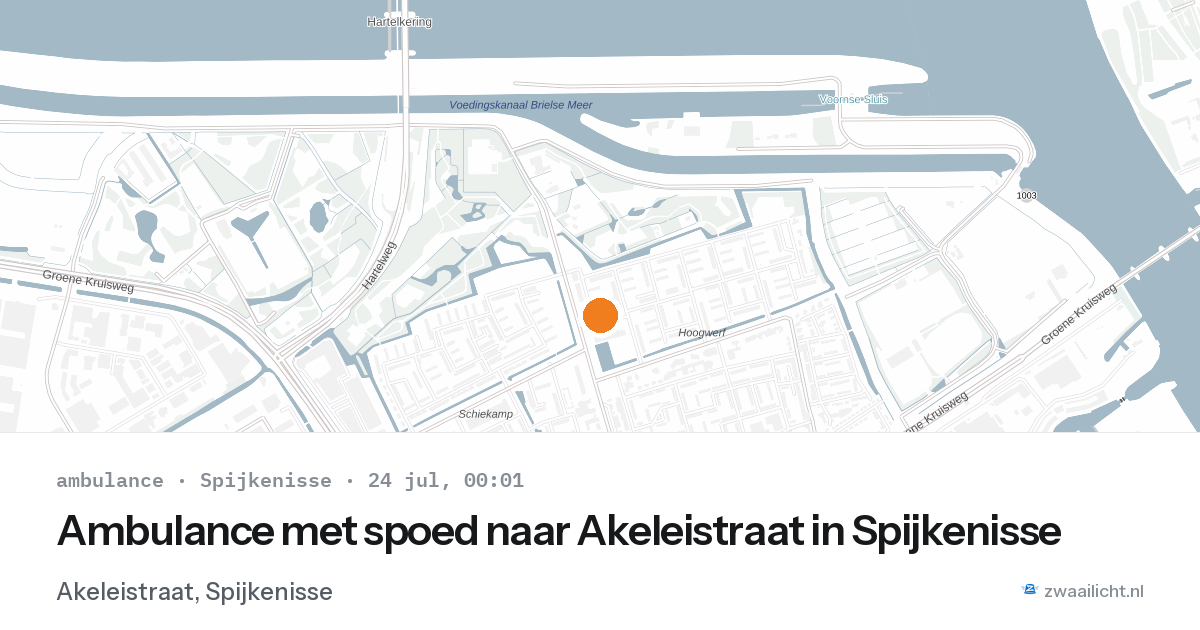 Ambulance met spoed naar Akeleistraat in Spijkenisse — 23 jul 2026