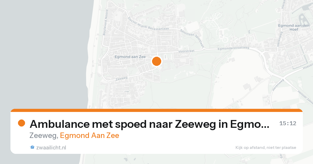 Ambulance met spoed naar Zeeweg in Egmond Aan Zee — 18 mei 2026