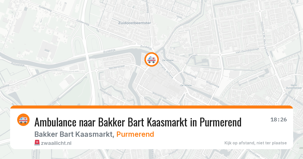 Ambulance naar Bakker Bart Kaasmarkt in Purmerend — 1 feb 2026