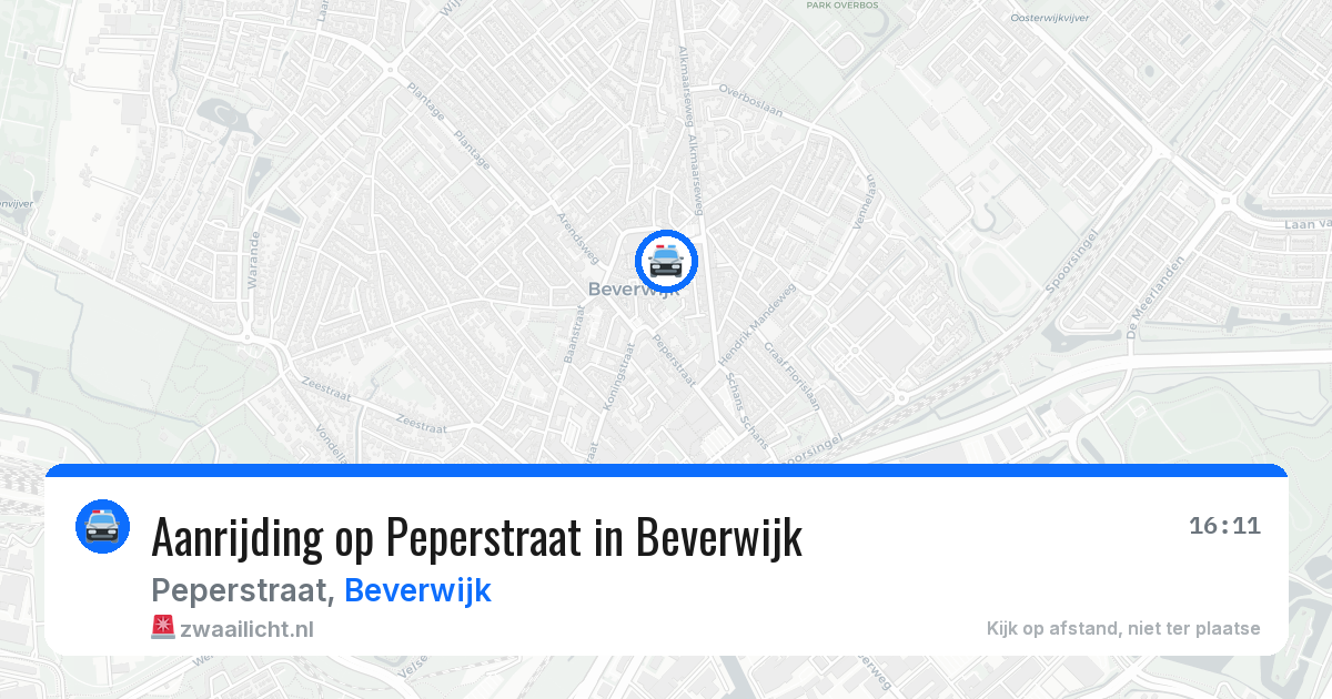 Aanrijding op Peperstraat in Beverwijk — 1 aug 2026