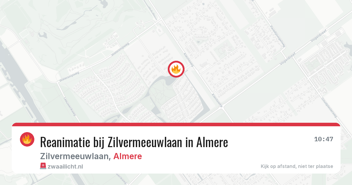 Reanimatie bij Zilvermeeuwlaan in Almere — 7 mei 2026