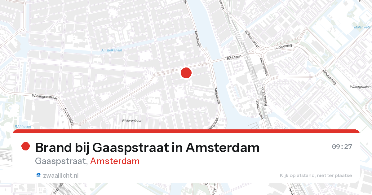 Brand bij Gaaspstraat in Amsterdam — 28 aug 2026
