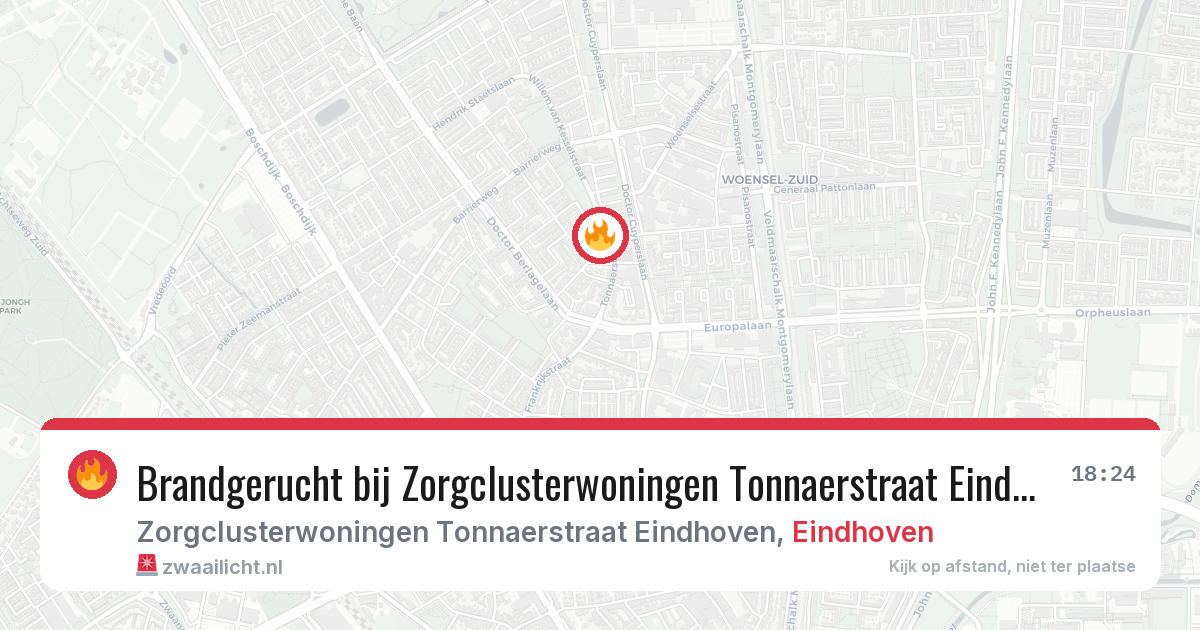 Brandgerucht bij Zorgclusterwoningen Tonnaerstraat Eindhoven in Eindhoven — 20 mei 2026