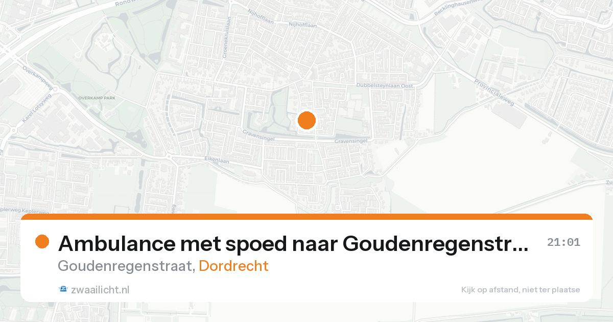 Ambulance met spoed naar Goudenregenstraat in Dordrecht — 25 aug 2026