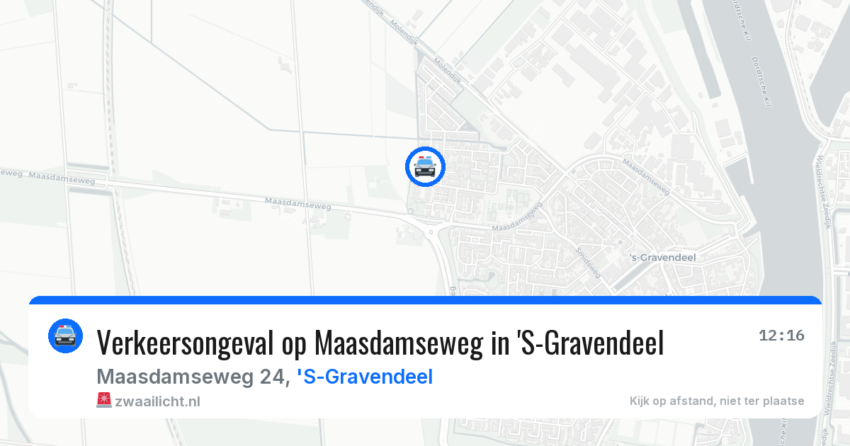 Verkeersongeval op Maasdamseweg in 'S-Gravendeel — 10 feb 2026