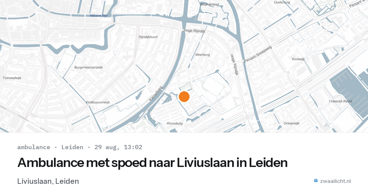 Ambulance met spoed naar Liviuslaan in Leiden — 29 aug 2026