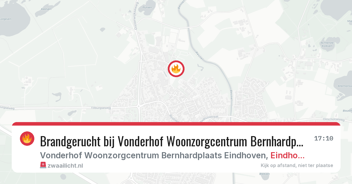 Brandgerucht bij Vonderhof Woonzorgcentrum Bernhardplaats Eindhoven in Eindhoven — 4 jul 2026