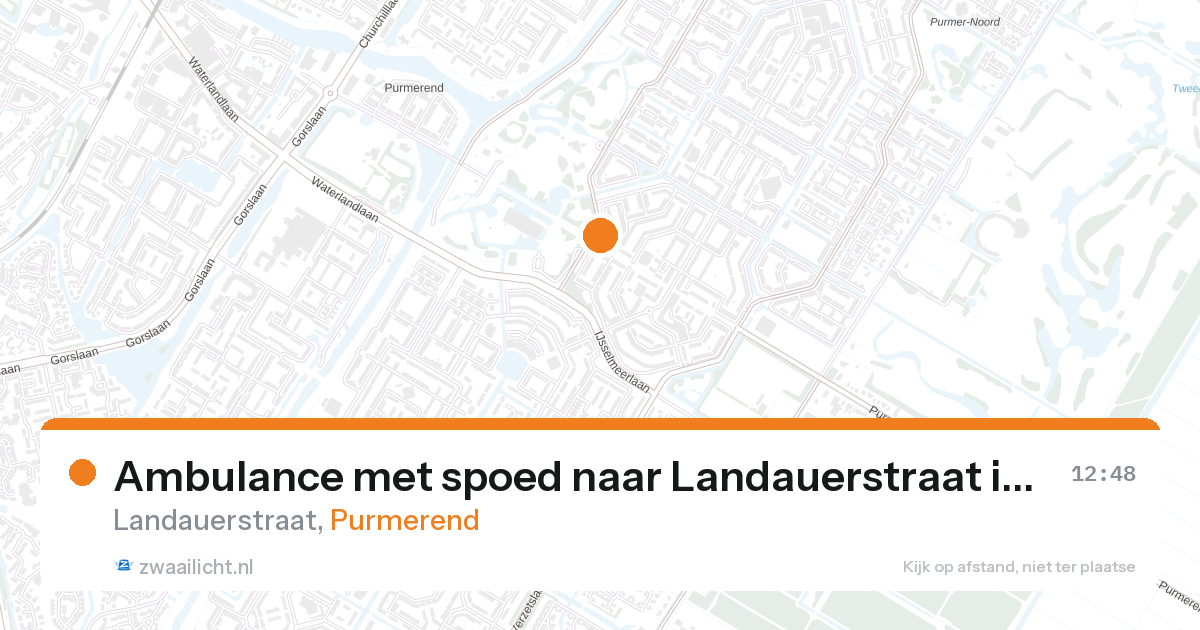 Ambulance met spoed naar Landauerstraat in Purmerend — 28 aug 2026