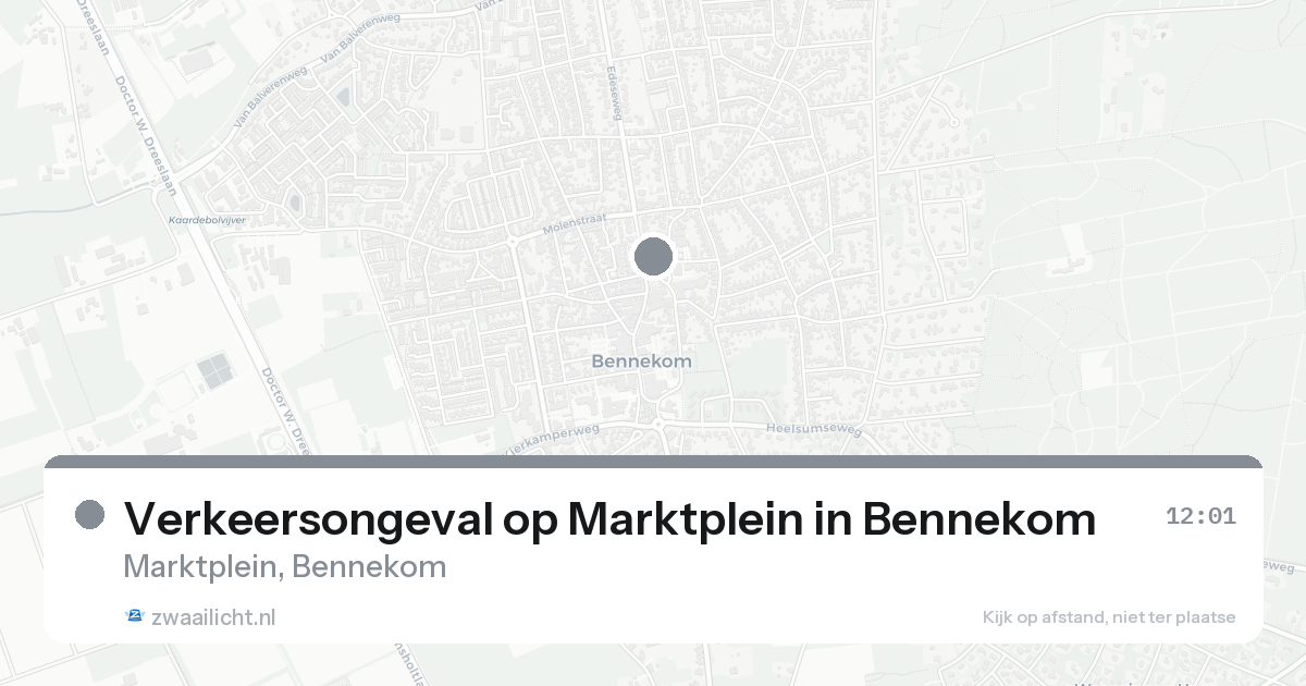 Verkeersongeval op Marktplein in Bennekom — 21 aug 2026