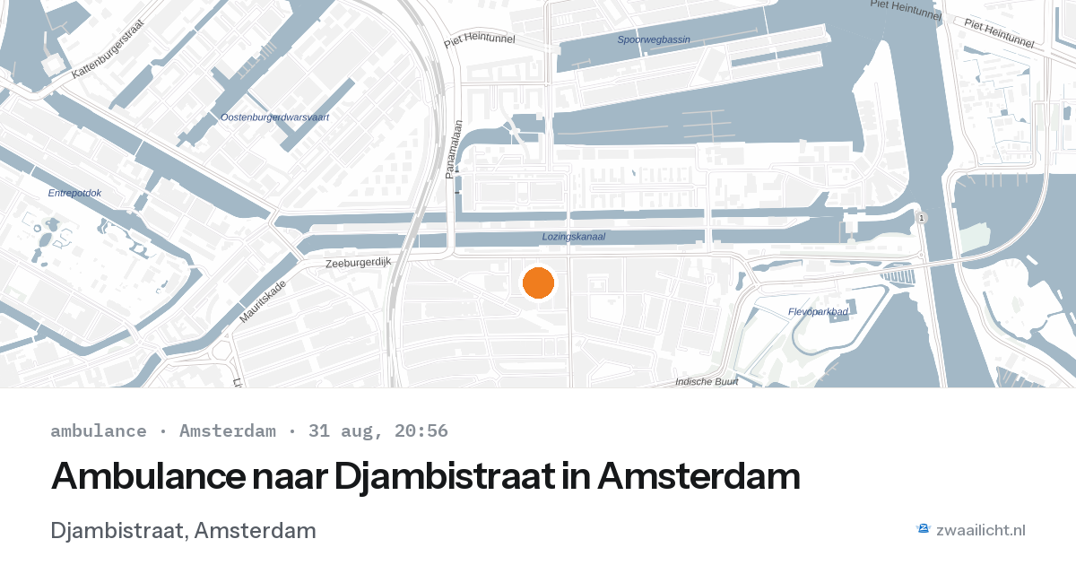 Ambulance naar Djambistraat in Amsterdam — 31 aug 2026