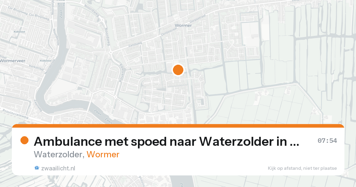 Ambulance met spoed naar Waterzolder in Wormer — 17 aug 2026