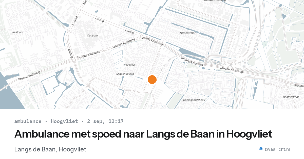 Ambulance met spoed naar Langs de Baan in Hoogvliet — 2 sep 2026
