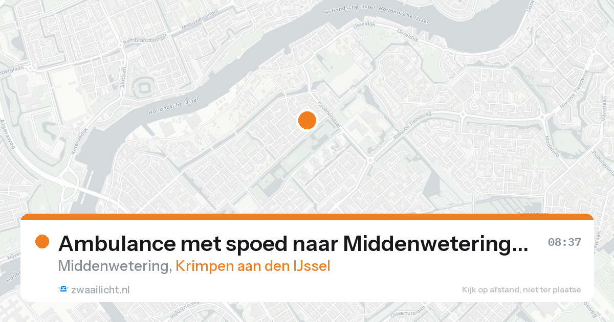 Ambulance met spoed naar Middenwetering in Krimpen aan den IJssel — 15 aug 2026