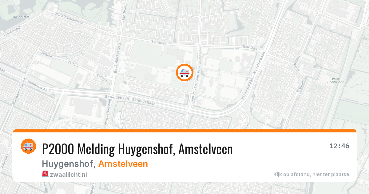 P2000 Melding Huygenshof, Amstelveen — 27 jun 2026