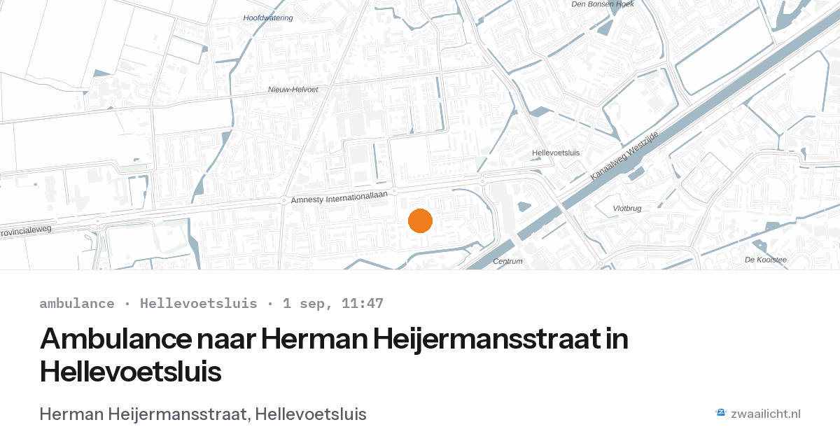 Ambulance naar Herman Heijermansstraat in Hellevoetsluis — 1 sep 2026