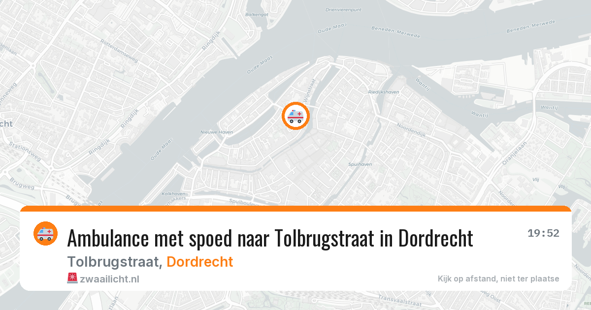 Ambulance met spoed naar Tolbrugstraat in Dordrecht — 10 mei 2026