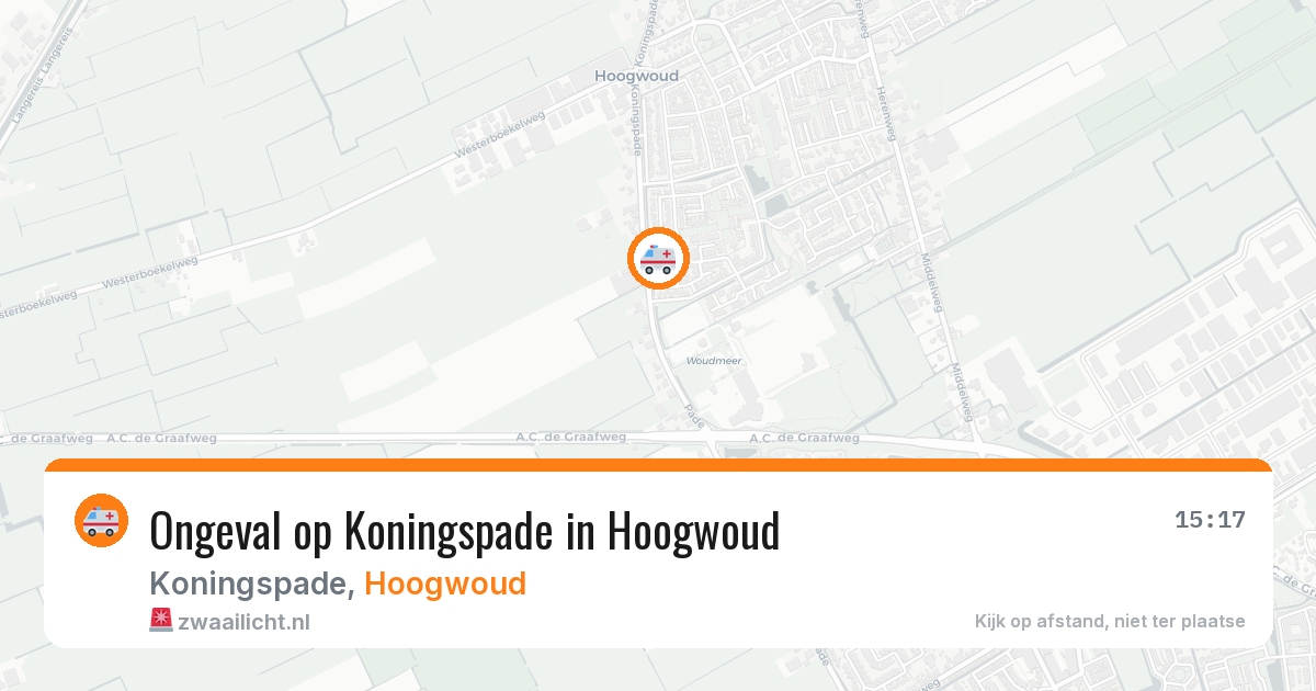 Ongeval op Koningspade in Hoogwoud — 22 jun 2026