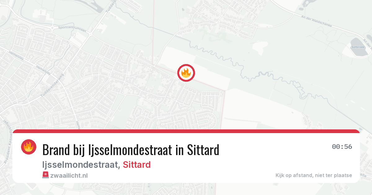 Brand bij Ijsselmondestraat in Sittard — 18 jun 2026