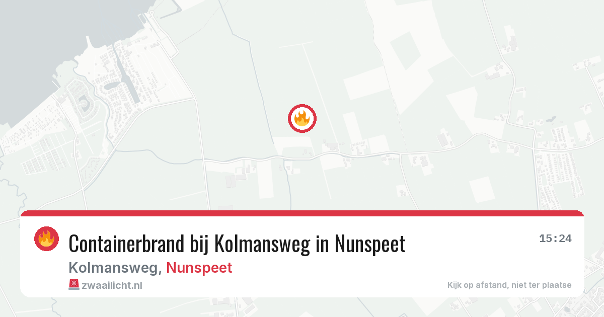Containerbrand bij Kolmansweg in Nunspeet — 5 jul 2026