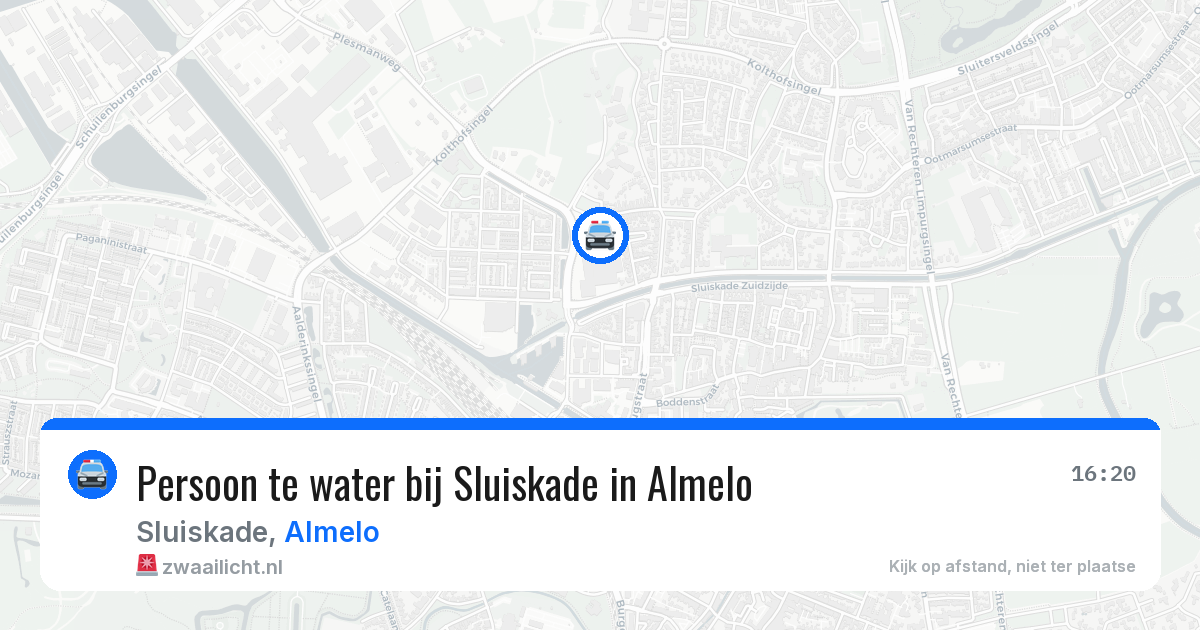 Persoon te water bij Sluiskade in Almelo — 30 apr 2026