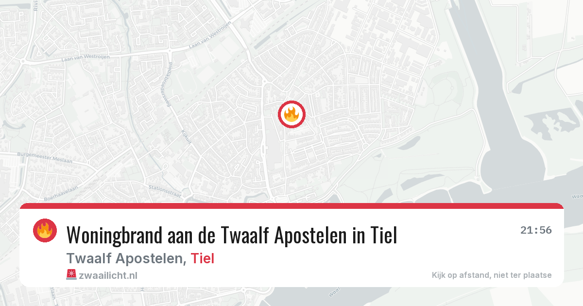 Woningbrand aan de Twaalf Apostelen in Tiel — 12 jul 2026