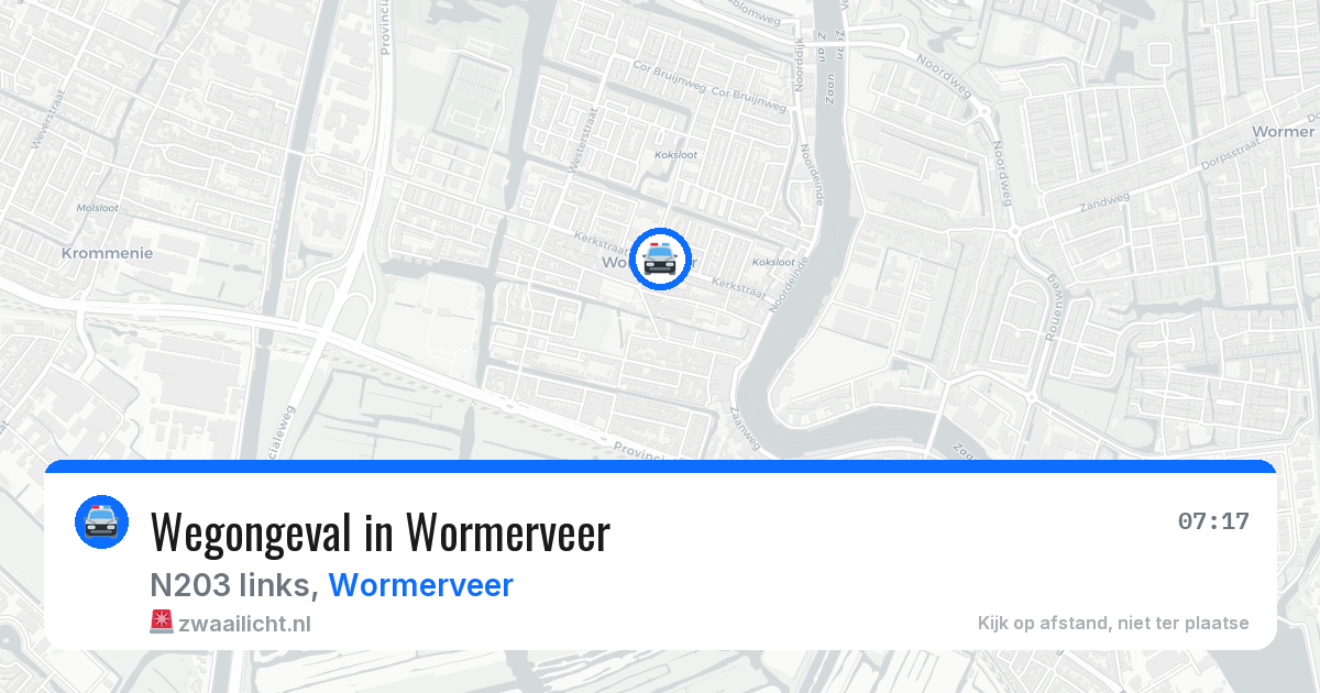Wegongeval in Wormerveer — 11 aug 2026