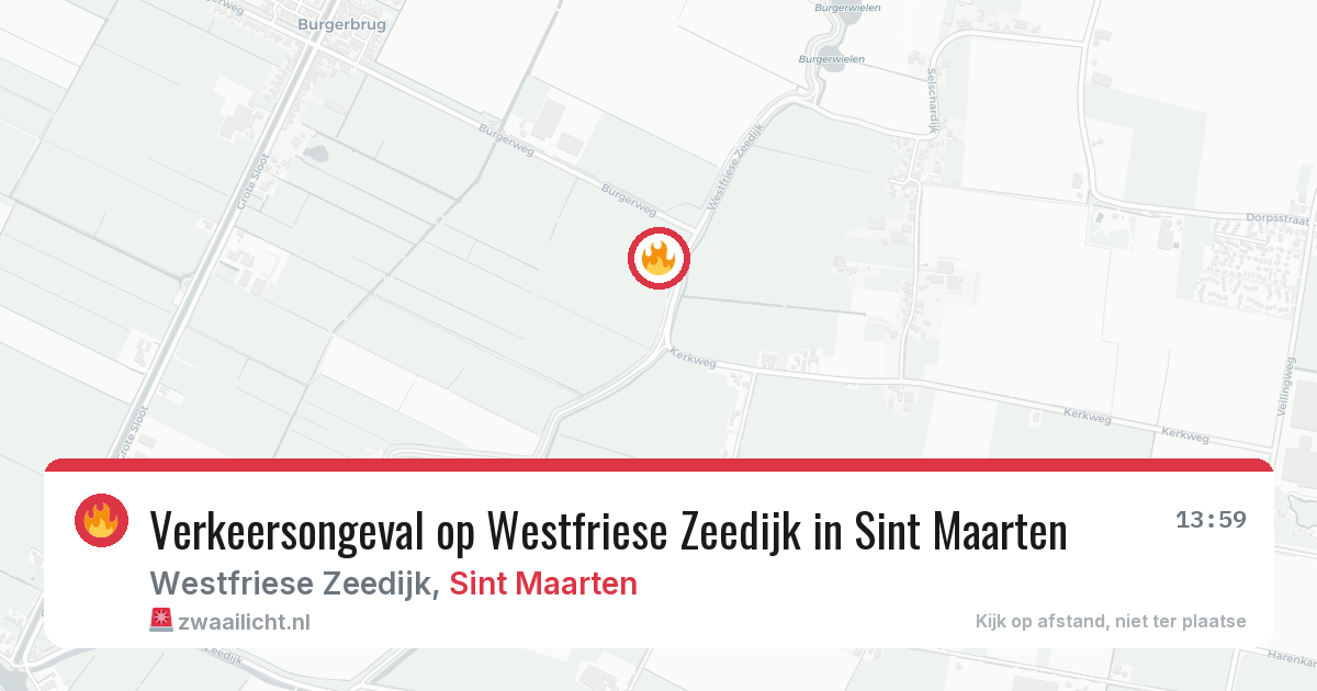 Verkeersongeval op Westfriese Zeedijk in Sint Maarten — 22 mrt 2026