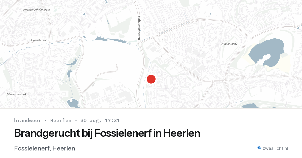 Brandgerucht bij Fossielenerf in Heerlen — 30 aug 2026
