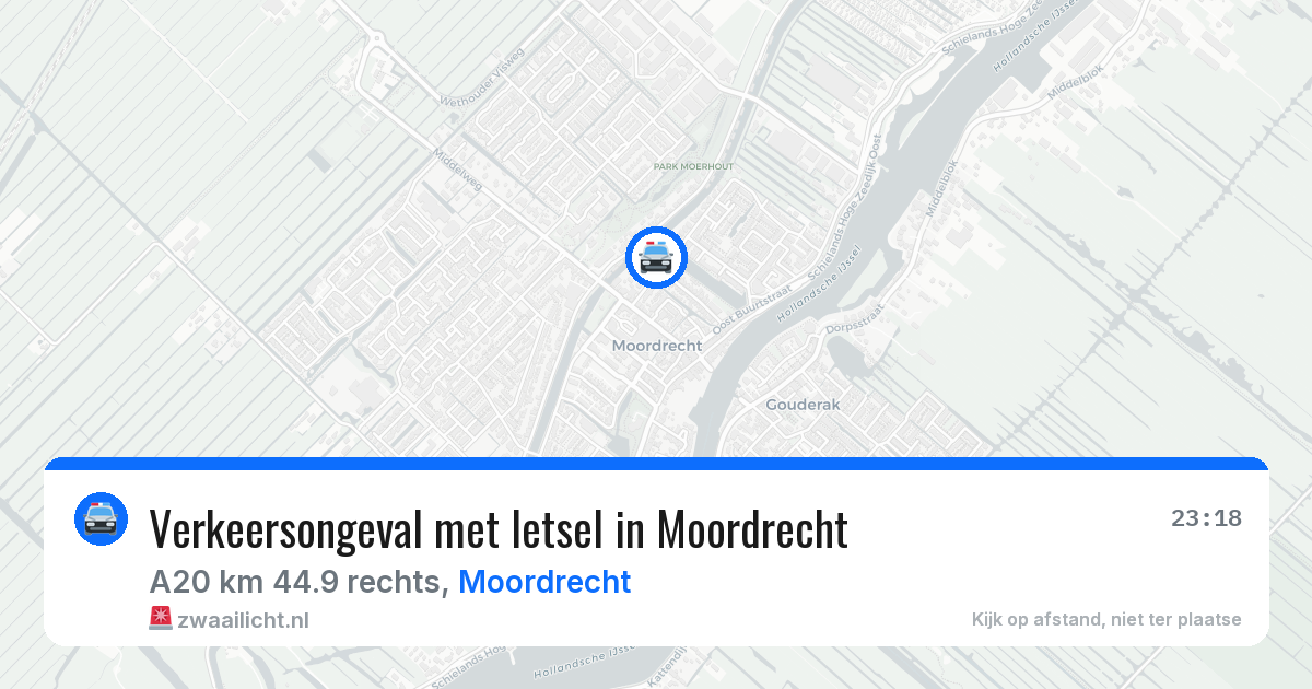 Verkeersongeval met letsel in Moordrecht — 20 mrt 2026