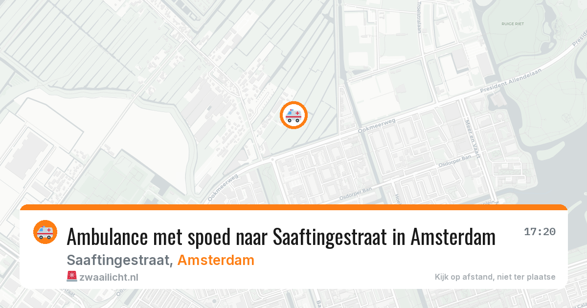 Ambulance met spoed naar Saaftingestraat in Amsterdam — 26 mrt 2026