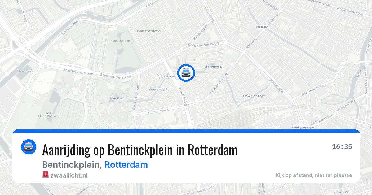 Aanrijding op Bentinckplein in Rotterdam — 10 aug 2026