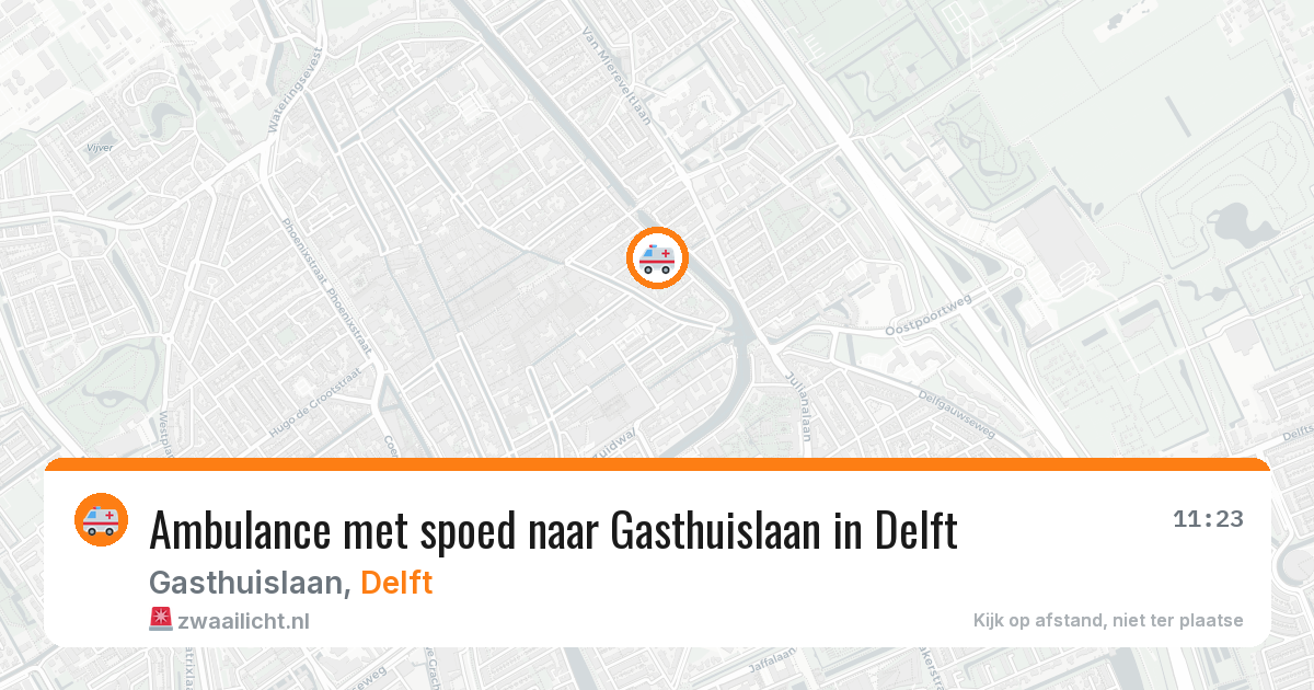 Ambulance met spoed naar Gasthuislaan in Delft — 5 jun 2026