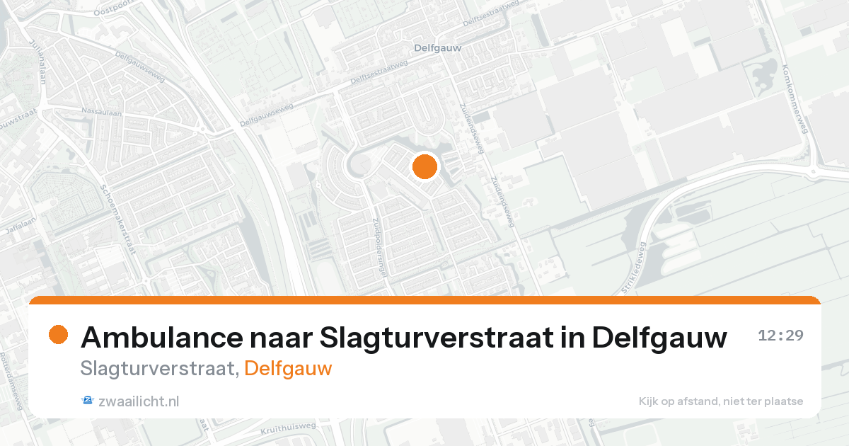 Ambulance naar Slagturverstraat in Delfgauw — 14 aug 2026