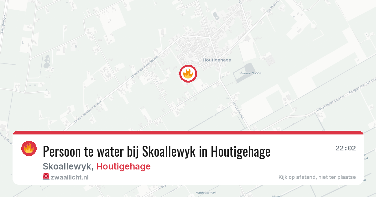 Persoon te water bij Skoallewyk in Houtigehage — 19 jun 2026