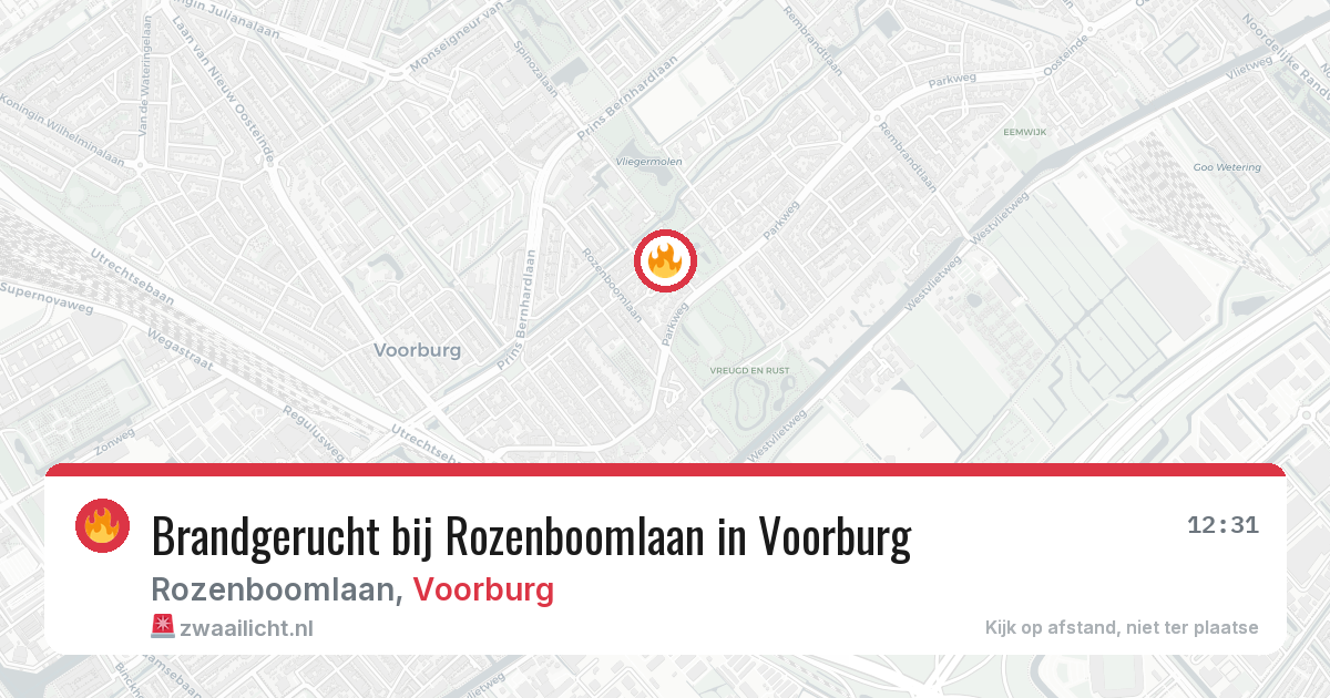 Brandgerucht bij Rozenboomlaan in Voorburg — 22 feb 2026