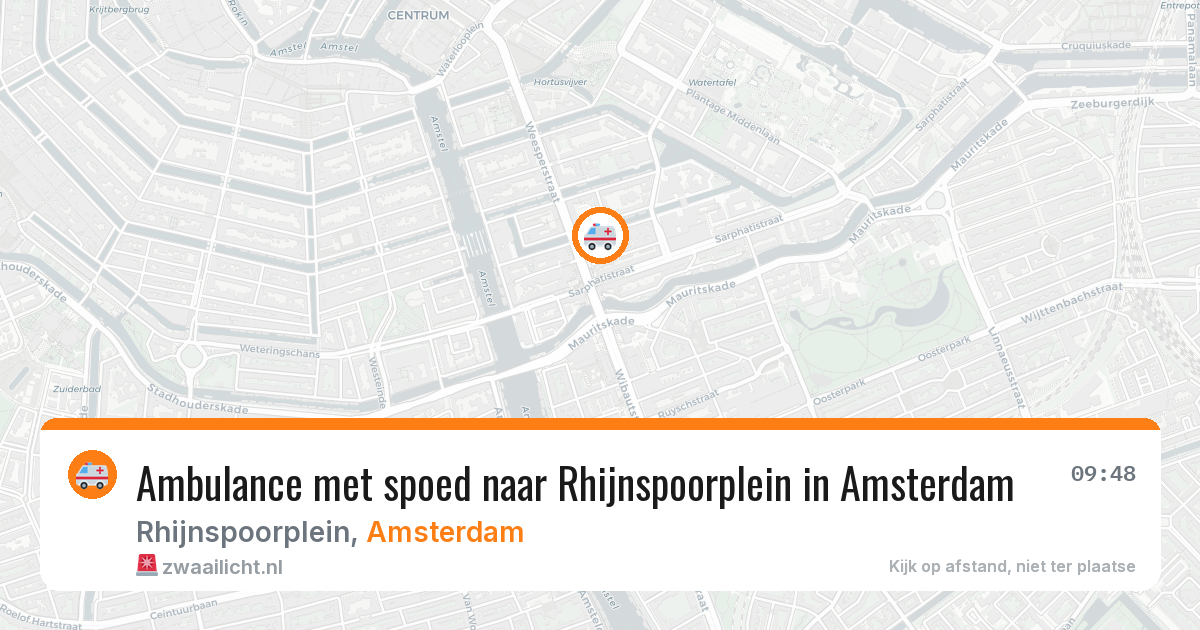 Ambulance met spoed naar Rhijnspoorplein in Amsterdam — 6 mei 2026