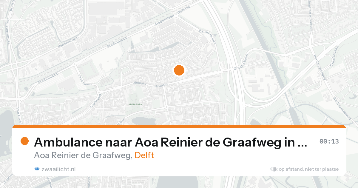 Ambulance naar Aoa Reinier de Graafweg in Delft — 7 feb 2026