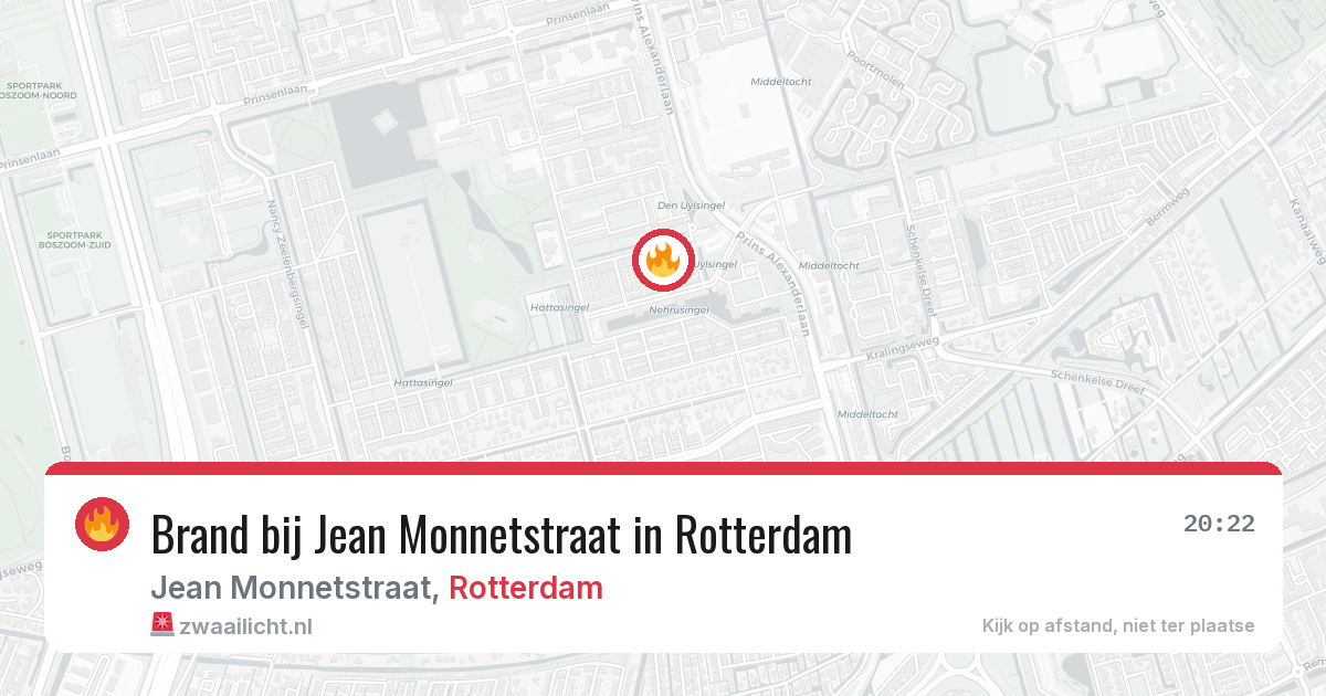 Brand bij Jean Monnetstraat in Rotterdam — 13 aug 2026