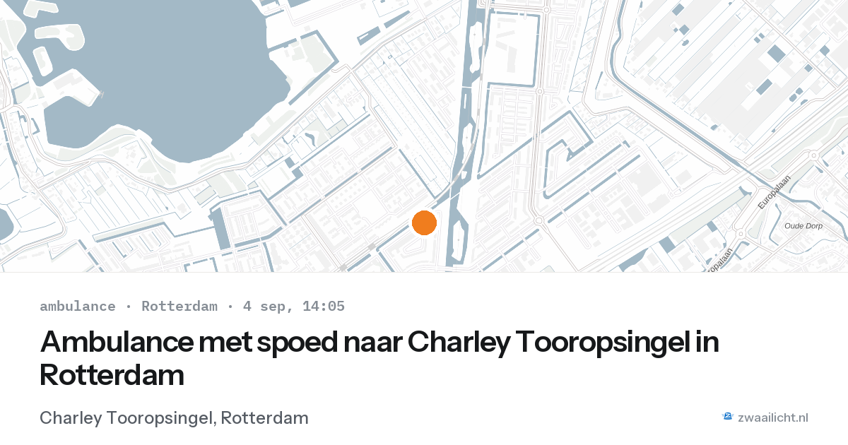 Ambulance met spoed naar Charley Tooropsingel in Rotterdam — 4 sep 2026