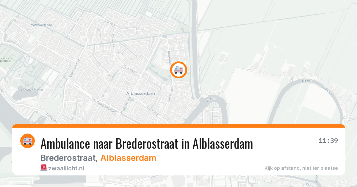 Ambulance naar Brederostraat in Alblasserdam — 1 jun 2026