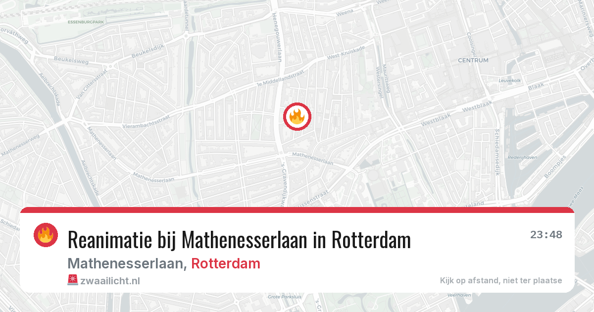 Reanimatie bij Mathenesserlaan in Rotterdam — 9 apr 2026