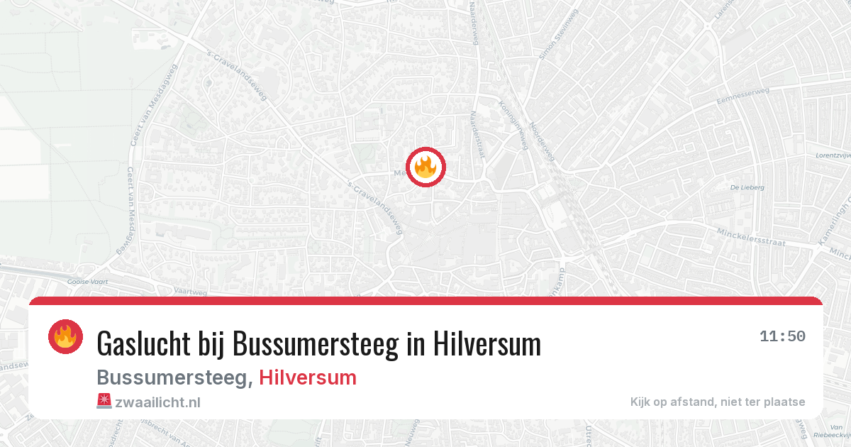 Gaslucht bij Bussumersteeg in Hilversum — 13 jun 2026