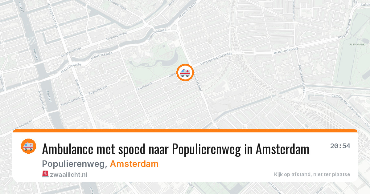 Ambulance met spoed naar Populierenweg in Amsterdam — 9 aug 2026