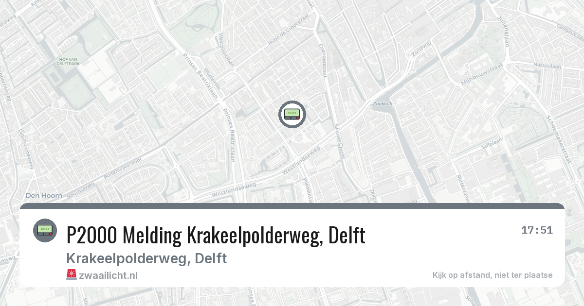 P2000 Melding Krakeelpolderweg, Delft — 17 mrt 2026