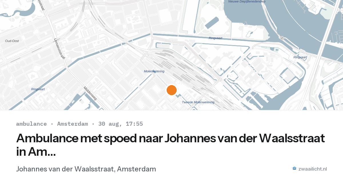 Ambulance met spoed naar Johannes van der Waalsstraat in Amsterdam — 30 aug 2026