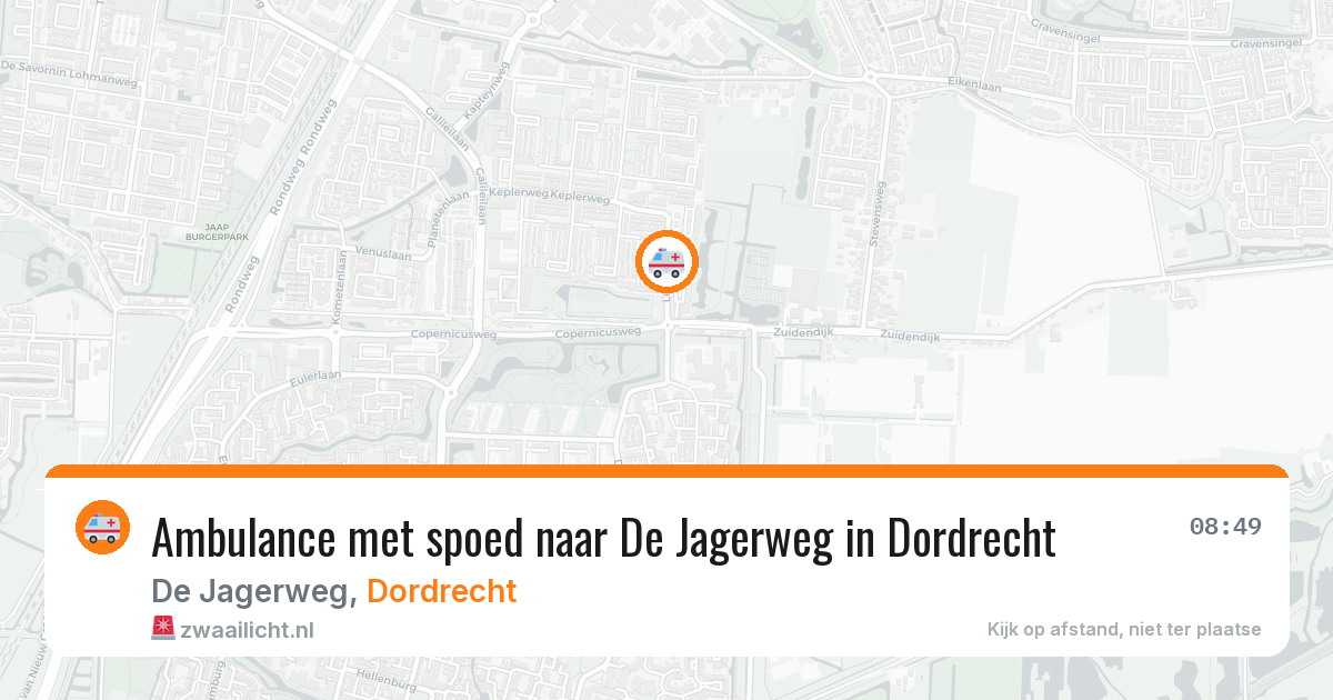 Ambulance met spoed naar De Jagerweg in Dordrecht — 9 apr 2026