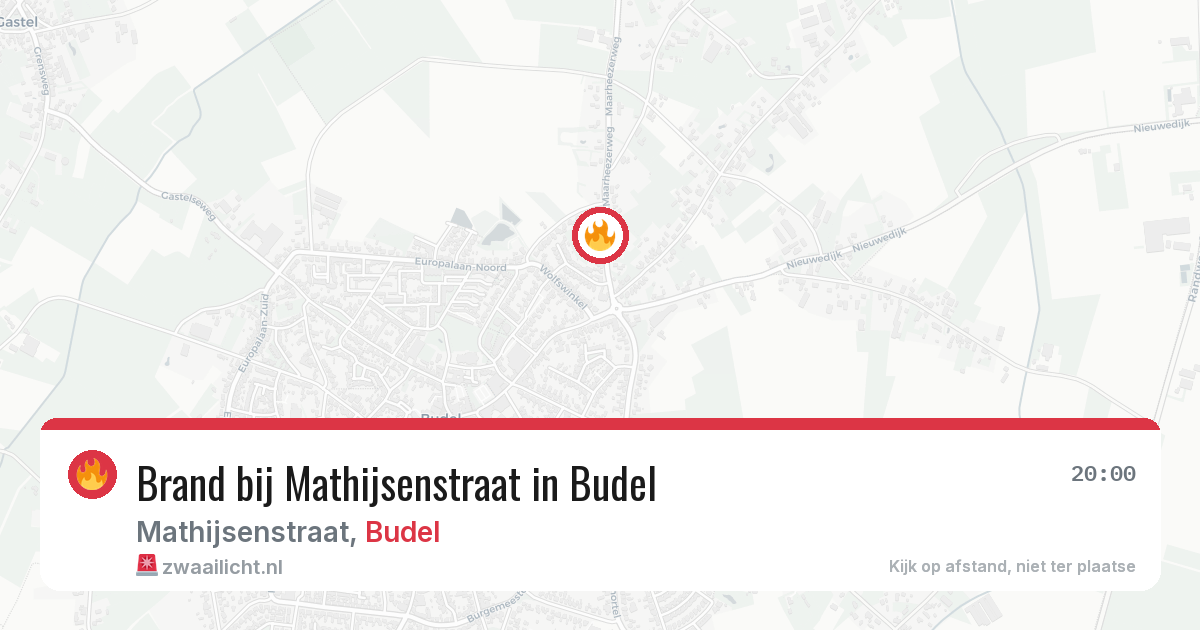 Brand bij Mathijsenstraat in Budel — 1 jul 2026